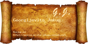 Georgijevits Jakus névjegykártya